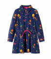Kids' Dress with Long Sleeves and Drawstring Navy 92
