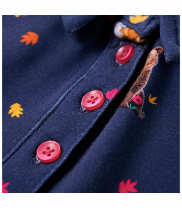 Kids' Dress with Long Sleeves and Drawstring Navy 92