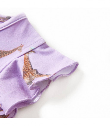 Kids' Dress with Ruffle Sleeves and Drawstring Lila 116