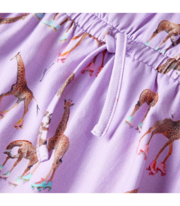 Kids' Dress with Ruffle Sleeves and Drawstring Lila 116