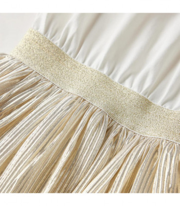 Kids' Dress with Short Sleeves Ecru 104