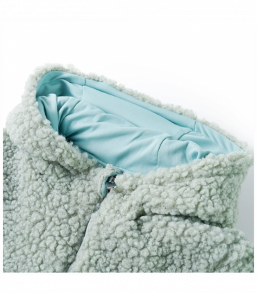 Kids' Hooded Jacket Teddy Faux Fur Mint Green 116
