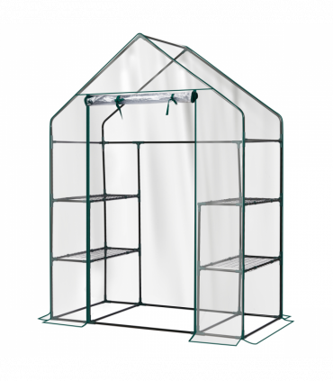 Mini Walk-in Greenhouse with PVC Cover, 4-Shelf Indoor Outdoor Plant Gardening Green House for Garden Backyard, 56" x 29" x 77", Transparent