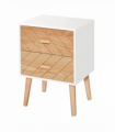 Nordic Style 2 Drawers Side Cabinet Wooden Bedside Table Storage Chest
