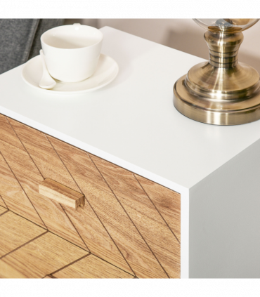 Nordic Style 2 Drawers Side Cabinet Wooden Bedside Table Storage Chest