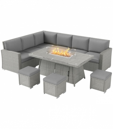 Outdoor Fire Pit Table Set - 50,000 BTU Heat Output for Relaxation