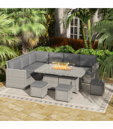 Outdoor Fire Pit Table Set - 50,000 BTU Heat Output for Relaxation