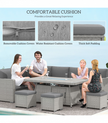 Outdoor Fire Pit Table Set - 50,000 BTU Heat Output for Relaxation