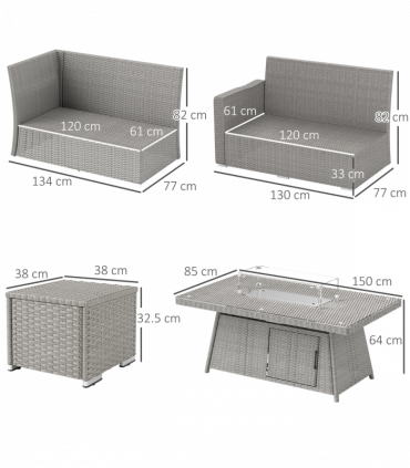 Outdoor Fire Pit Table Set - 50,000 BTU Heat Output for Relaxation