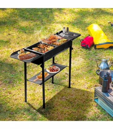 Portable Charcoal Grills for Outdoor BBQ, Foldable Kabob Barbecue Grill for Camping Hibachi BBQ Griddle Lamb Skewer in Garden Backyard Party Picnic Travel Outdoor Cooking