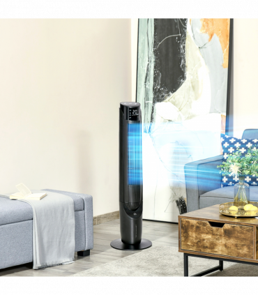 Quiet Air Cooler, Home Evaporative Ice Cooling Tower Fan Bedroom, Black