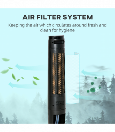 Quiet Air Cooler, Home Evaporative Ice Cooling Tower Fan Bedroom, Black