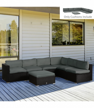 Replacement Cushions for Rattan Furniture, 7 Seat Cushions and 7 Back Cushions