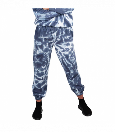 Wellworth Loungewear 2pcs Set for Women Tie Dye Sweatshirt & Pyjama Set, Blue S
