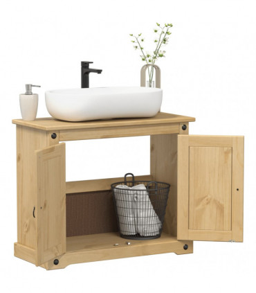 vidaXL Bathroom Sink Cabinet Corona 73x33x60 cm Solid Wood Pine