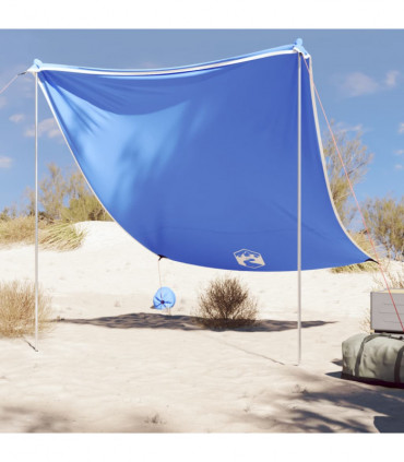vidaXL Beach Canopy with Sand Anchors Blue 214x236 cm