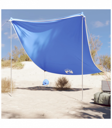 vidaXL Beach Canopy with Sand Anchors Blue 214x236 cm