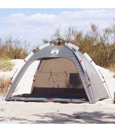 vidaXL Beach Tent 2-Person Grey Quick Release Waterproof