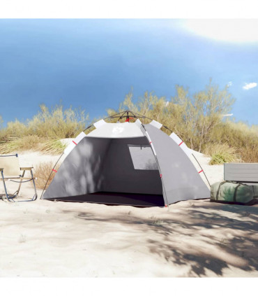 vidaXL Beach Tent 2-Person Grey Quick Release Waterproof