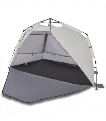 vidaXL Beach Tent 3-Person Grey Quick Release Waterproof
