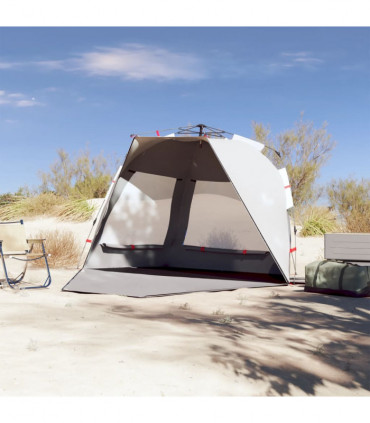 vidaXL Beach Tent 3-Person Grey Quick Release Waterproof