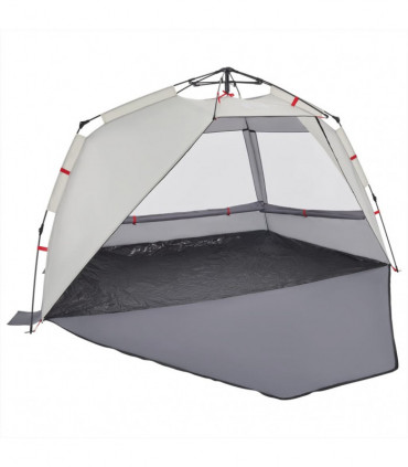 vidaXL Beach Tent 3-Person Grey Quick Release Waterproof