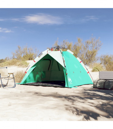 vidaXL Beach Tent 3-Person Sea Green Quick Release Waterproof