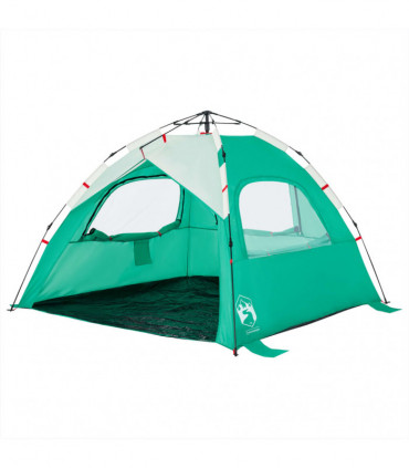 vidaXL Beach Tent 3-Person Sea Green Quick Release Waterproof