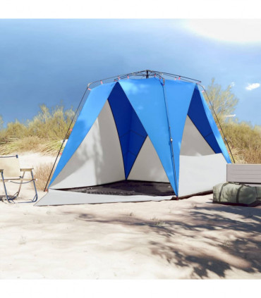vidaXL Beach Tent 4-Person Azure Blue Quick Release Waterproof