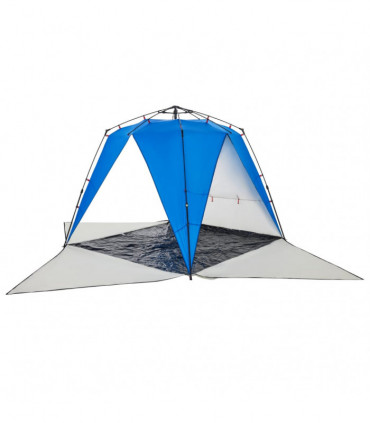 vidaXL Beach Tent 4-Person Azure Blue Quick Release Waterproof