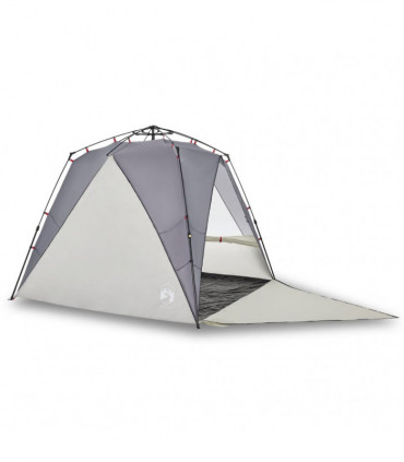 vidaXL Beach Tent 4-Person Grey Quick Release Waterproof