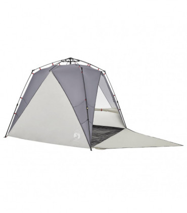 vidaXL Beach Tent 4-Person Grey Quick Release Waterproof