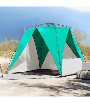 vidaXL Beach Tent 4-Person Sea Green Quick Release Waterproof