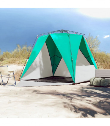 vidaXL Beach Tent 4-Person Sea Green Quick Release Waterproof