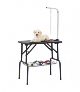 Adjustable Dog Grooming Table with 1 Loop and Basket