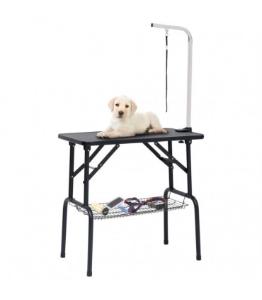 Adjustable Dog Grooming Table with 1 Loop and Basket