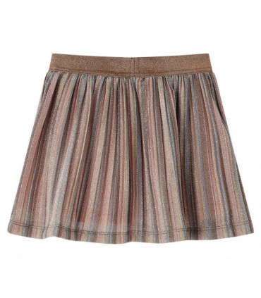 Kids' Pleated Skirt with Glitters Brown and Pink 104