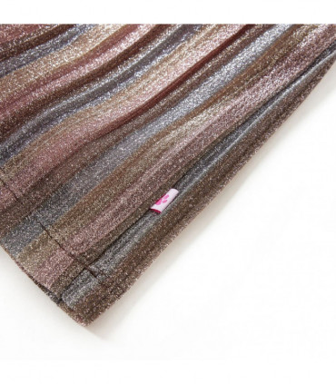 Kids' Pleated Skirt with Glitters Brown and Pink 104