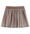 Kids' Pleated Skirt with Glitters Brown and Pink 116