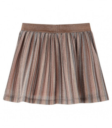 Kids' Pleated Skirt with Glitters Brown and Pink 116