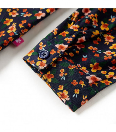 Kids' Shirt with Band Collar Navy 116