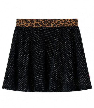 Kids' Skirt with Leopard Waistband Black 128
