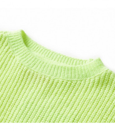 Kids' Sweater Knitted Neon Yellow 128
