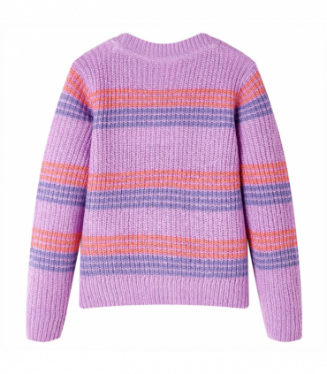 Kids' Sweater Stripes Knitted Lilac and Pink 116