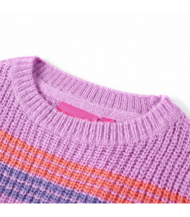 Kids' Sweater Stripes Knitted Lilac and Pink 140