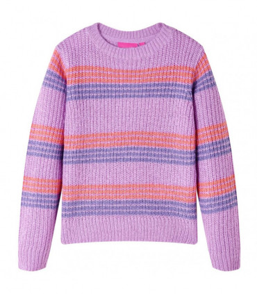 Kids' Sweater Stripes Knitted Lilac and Pink 92