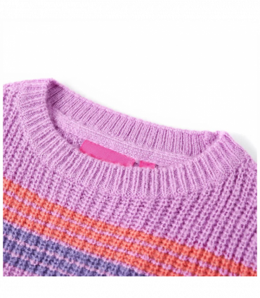 Kids' Sweater Stripes Knitted Lilac and Pink 92