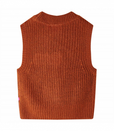 Kids' Sweater Vest Knitted Cognac 116