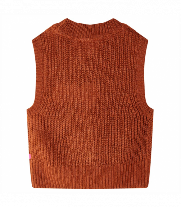 Kids' Sweater Vest Knitted Cognac 92