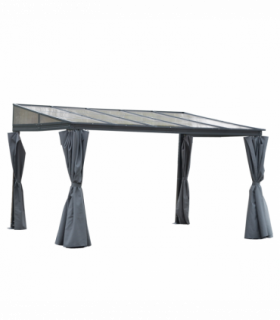 Outdoor Hardtop Pergola Party Tent Garden Waterproof , 4 x 3m, Grey